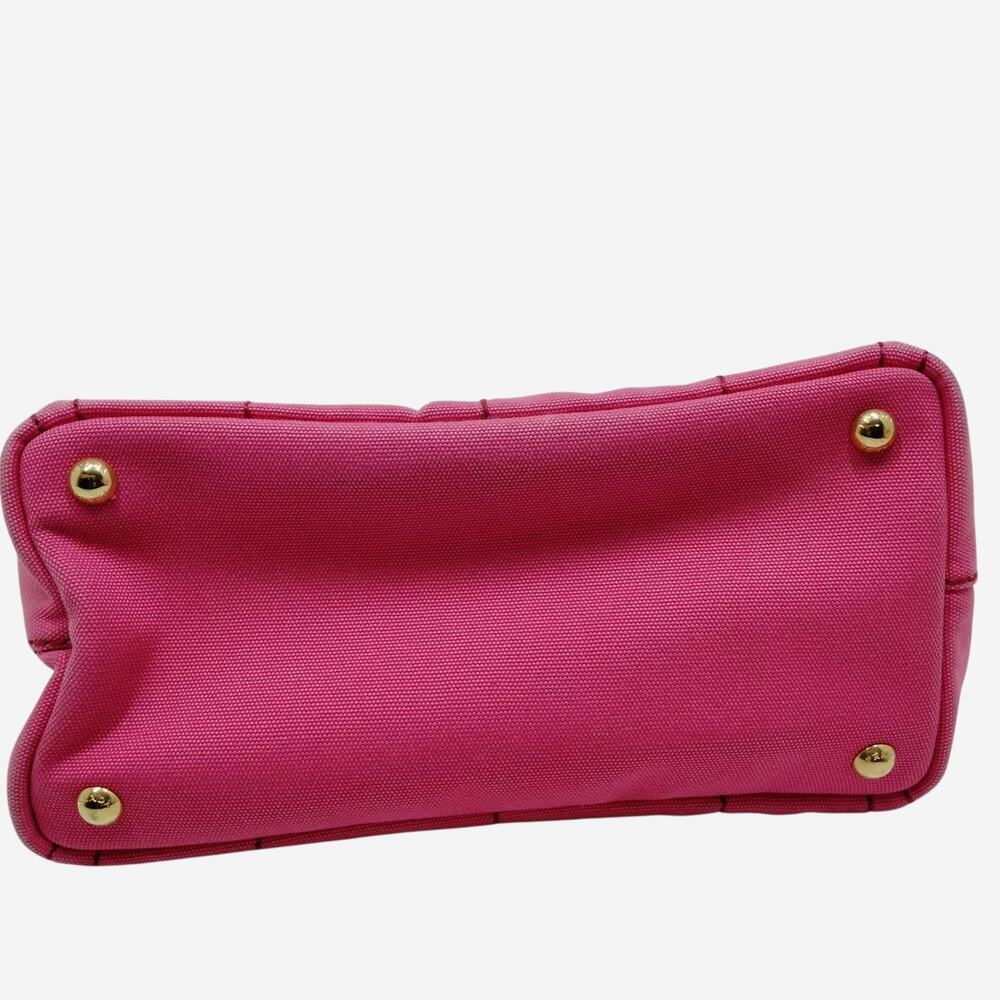 Prada Canapa Hand Bag Pink Canvas 25cm - Picture 5 of 9